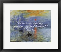 Framed Monet Quote Impression Sunrise