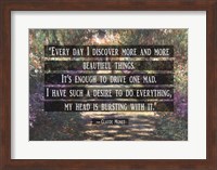 Framed Monet Quote Garden at Giverny