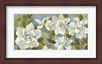 Framed Gardenias on Slate Blue