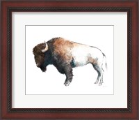 Framed Colorful Bison Dark Brown
