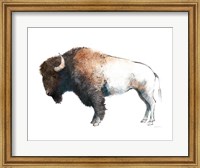 Framed Colorful Bison Dark Brown