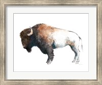 Framed Colorful Bison Dark Brown