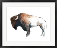 Framed Colorful Bison Dark Brown