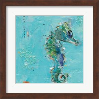 Framed Little Seahorse Blue