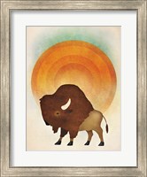 Framed Blazing Sun Bison