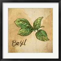 Framed Basil on Burlap