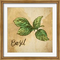 Framed Basil on Burlap