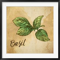 Framed Basil on Burlap