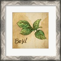 Framed Basil on Burlap