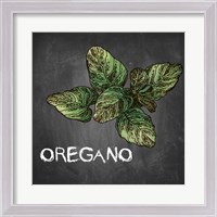 Framed Oregano on Chalkboard