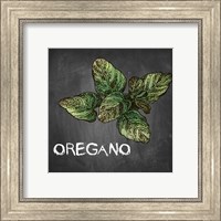 Framed Oregano on Chalkboard