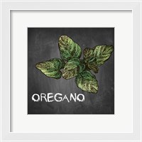 Framed Oregano on Chalkboard