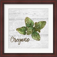 Framed Oregano on Wood