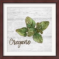 Framed Oregano on Wood