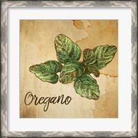 Framed Oregano on Burlap