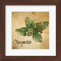 Framed Oregano on Burlap