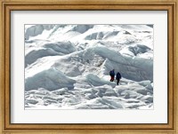 Framed Climbers Return to Base Camp from Khumbu Icefall climbing, Mt Everest