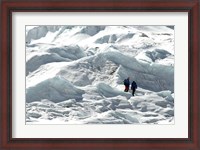Framed Climbers Return to Base Camp from Khumbu Icefall climbing, Mt Everest