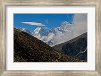Framed Everest Base Camp Trail snakes along the Khumbu Valley, Nepal