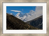 Framed Everest Base Camp Trail snakes along the Khumbu Valley, Nepal