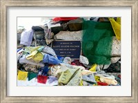 Framed Chorten with in prayer flags, Mt Everest, Nepal