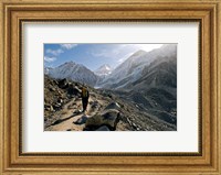 Framed trekker on the Everest Base Camp Trail, Nepal
