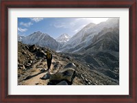 Framed trekker on the Everest Base Camp Trail, Nepal