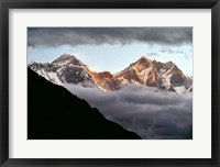 Framed Nepal, Sagarmatha NP, Mt Everest, Lotse and Nuptse