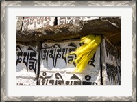 Framed Prayer flag and Mani Stones, Buddhist Mantras, Khumbu, Nepal