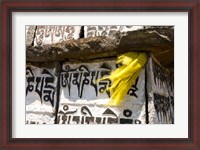 Framed Prayer flag and Mani Stones, Buddhist Mantras, Khumbu, Nepal