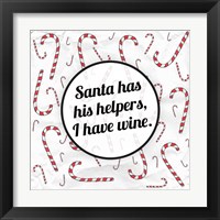 Framed Santa's Helpers - Wine