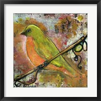 Framed Peridot Bird