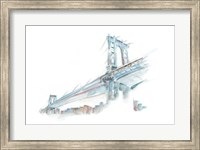 Framed Watercolor Bridge Sketch I