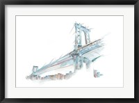 Framed Watercolor Bridge Sketch I