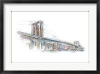 Framed Watercolor Bridge Sketch II