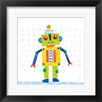 Robot Party IV on Squares Framed Print