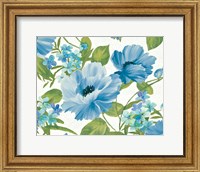 Framed Summer Poppies Blue