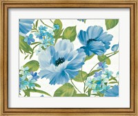 Framed Summer Poppies Blue