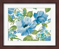 Framed Summer Poppies Blue
