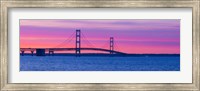 Framed Mackinac Bridge at Sunset, Michigan