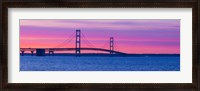 Framed Mackinac Bridge at Sunset, Michigan