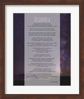 Framed Desiderata Night Sky