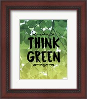 Framed Think Green Ombre Leaves