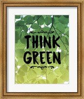 Framed Think Green Ombre Leaves