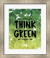 Framed Think Green Ombre Leaves