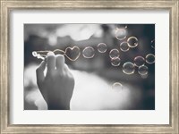 Framed Pop of Color Rainbow Love Bubbles