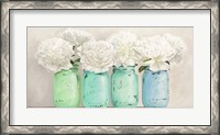 Framed Peonies in Mason Jars (detail)