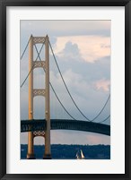 Framed Mackinac Bridge on a Clear Day