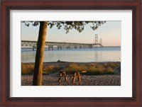 Framed Mackinac Bridge, Mackinaw City