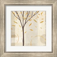 Framed Watercolor Forest Gold IV